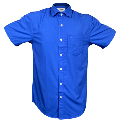 BAMBOO SHORT SLEEVE BUTTON UP TRUE BLUE 2.0 - MENS